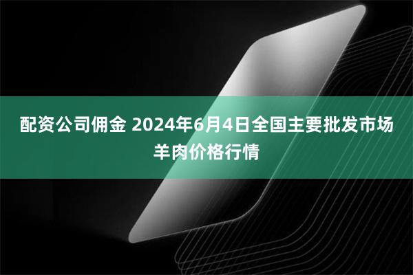 配资公司佣金 2024年6月4日全国主要批发市场羊肉价格行情