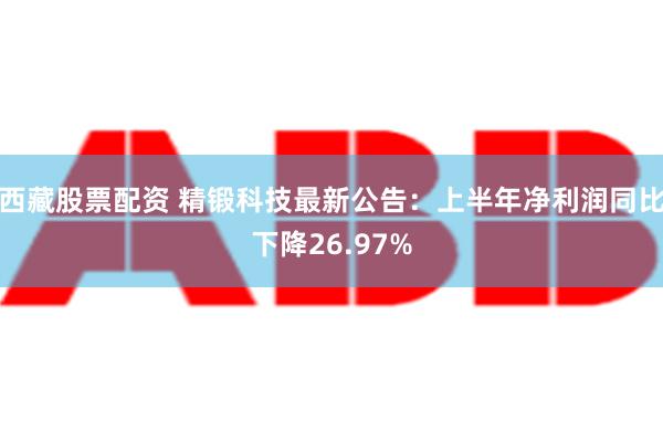 西藏股票配资 精锻科技最新公告：上半年净利润同比下降26.97%