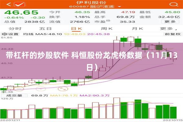 带杠杆的炒股软件 科恒股份龙虎榜数据（11月13日）